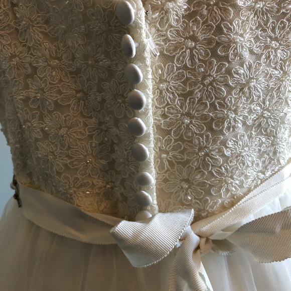 Galina tea length gown w tulle skirt sz 10 - Picture 3 of 8